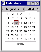 Calendar Pop-up Window