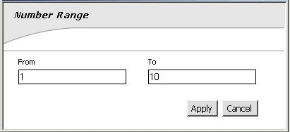 Sample Number Range Pop-up Window