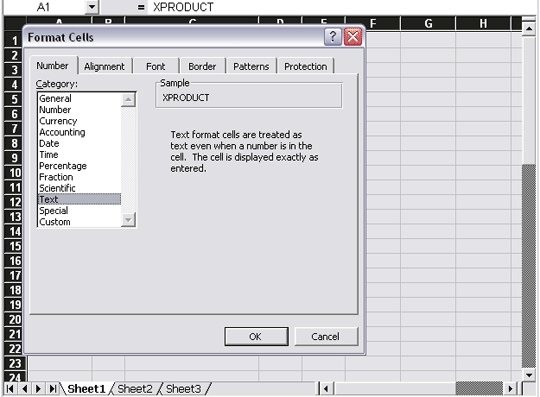 Format all the cells to Text