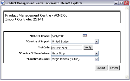 Import Control Wizard