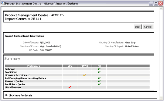 Import Control Results