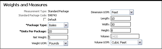 Standard Package Details Page