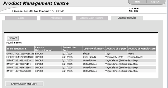 View License Results