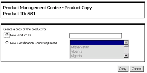 Product Copy Pop-up Window