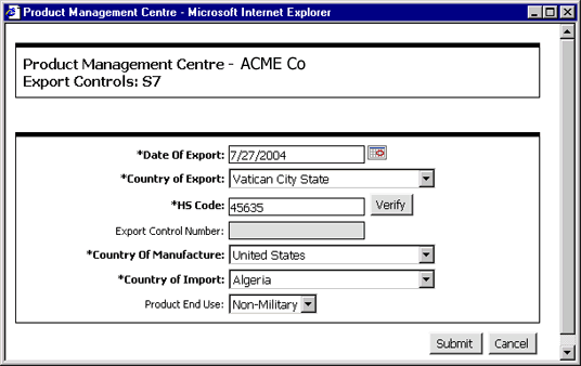 Export Control Wizard