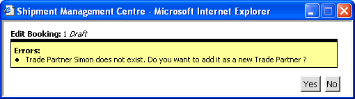 Trade Partner Does Not Exist Error