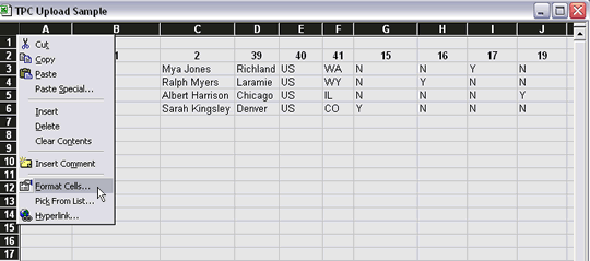 Select all cells for formatting