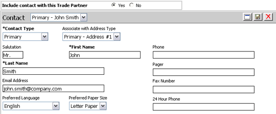 Contact Section After Saving